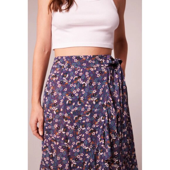 Band of the Free NWT Linaelle Purple Floral Wrap Skirt Sz Small Purple Womens - Picture 12 of 13